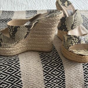 Snake Print Wedge Sandals
